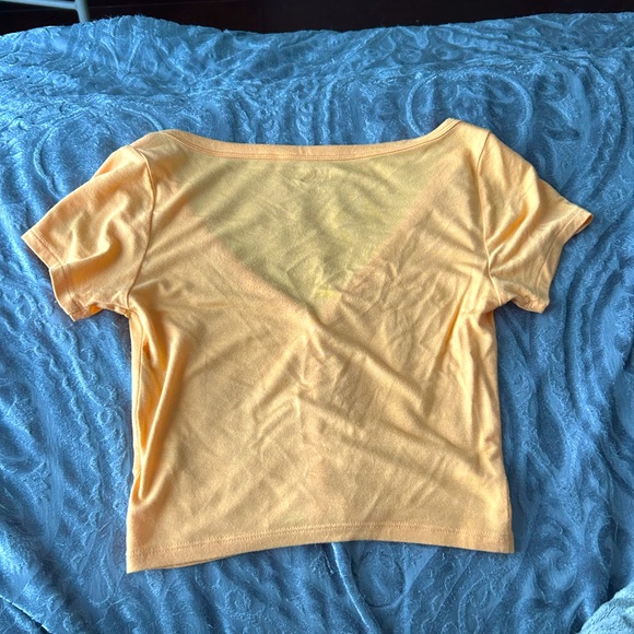 Pacsun Orange Button Up Crop Top - Picture 2 of 2